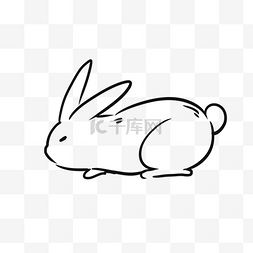 手绘兔子耳朵图片_小兔子手绘线条线性图形