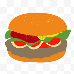 矢量牛肉汉堡图片_卡通的汉堡矢量免抠图