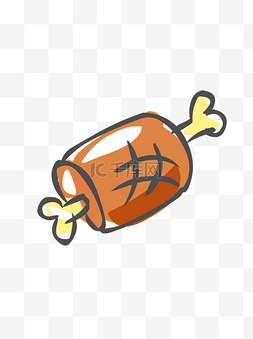 鸡鸭鱼肉图片_食物元素手绘可爱卡通鸡鸭鱼肉