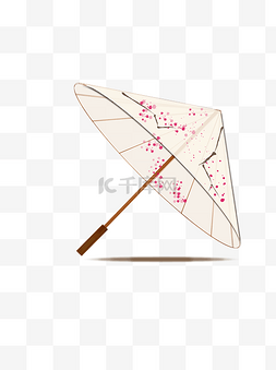 中国风浅色梅花折伞可商用