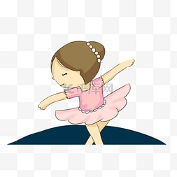 芭蕾舞海报图片_手绘跳芭蕾舞的小女孩
