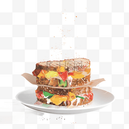美食海报插画图片_美味可口的食物手绘设计