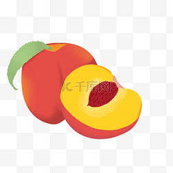 水果水果背景图片_卡通黄桃矢量图装饰