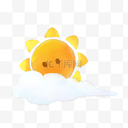 橙色阳光图片_太阳害羞躲在云后面