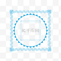 蓝色边框中国风图片_蓝色的彩条装饰边框