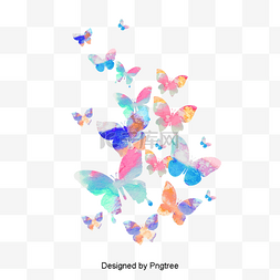抽象颜色图片_卡通手绘抽象蝴蝶图案
