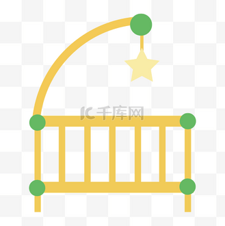 床俯视图图片素材_卡通手绘儿童床摇篮婴儿床