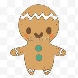 饼干姜饼人饼干图片_可爱手绘姜饼人圣诞节免扣png素材