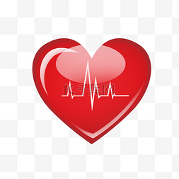 矢量卡通手绘医疗心电感应免抠图