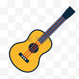 弹吉他的菠萝图片_卡通吉他音乐矢量图标