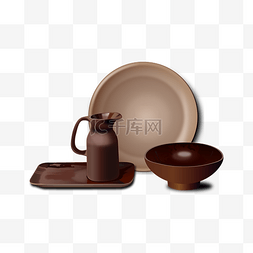 棕色碗图片_棕色碗餐具
