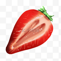 切开的草莓草莓图片_切开的红色草莓