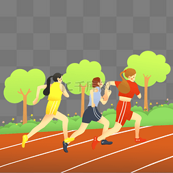 矢量图跑步图片_源文件运动会马拉松插画