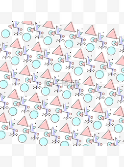 立体弧线图片_创意几何孟菲斯撞色图案可商用元