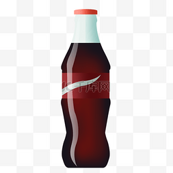 碳酸饮料手绘图片_黑色瓶装可口可乐