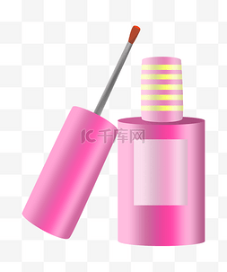 粉红色指甲油插画