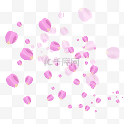 落花花瓣图片_手绘植物漂浮的粉红花瓣