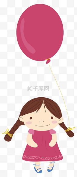 幼儿园毕业相册背景图片_儿童节手绘小女孩和气球