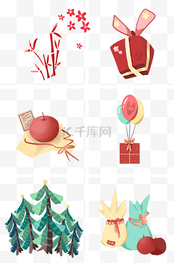 圣诞苹果包装图片_红色气球新年