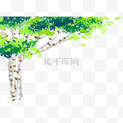 绿色几何图案卡通图片_手绘树木矢量免扣素材