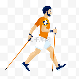 运动橙色图片_白色短裤的徒步旅行者
