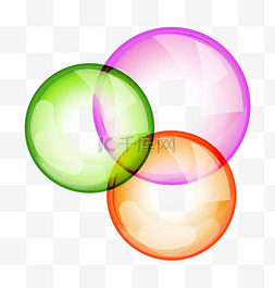 五彩的漂浮气泡插画
