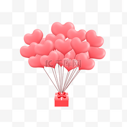 卡通红色的气球图片_情人节红色的气球礼物