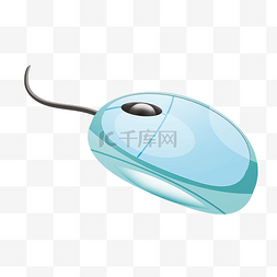 鼠标垫加鼠标图片_蓝色的鼠标手绘插画