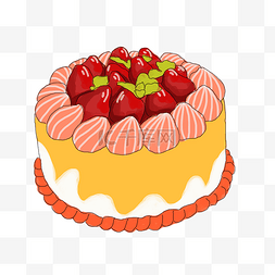 片块水果图片_插画手绘水果蛋糕