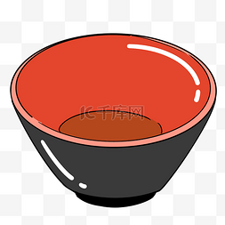 红色饭碗图片_手绘两色的碗