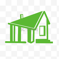 可爱标志下载图片_绿色房子标志PNG