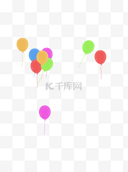 彩色漂浮气球图片_卡通彩色漂浮小气球可商用元素