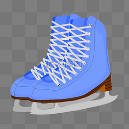 蓝色溜冰鞋图片_手绘蓝色溜冰鞋