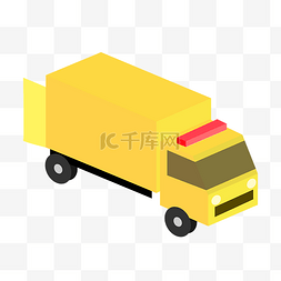 卡通交通黄色的货车