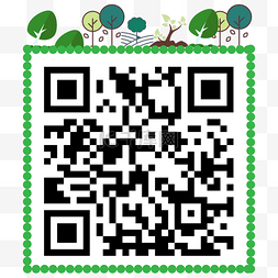 环保标注图片_卡通绿色环保二维码图案设计