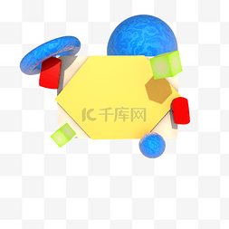 时尚蓝色花纹背景图片_C4D立体字蓝色大气