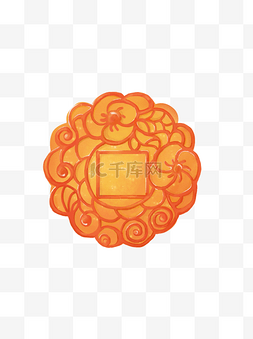 正面手绘图片_橙色手绘风中秋节广式月饼