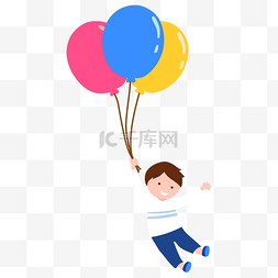 男孩个性图片_一个精美漂亮个性拿着气球的卡通