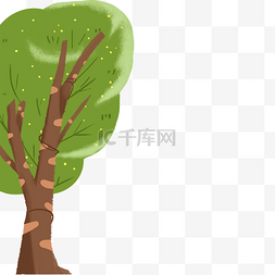 卡通绿色大树免抠图