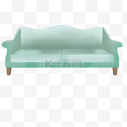 沙发免抠图图片_卡通冰淇淋绿色沙发免抠图