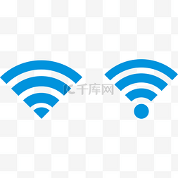 电视无信号图片_2款蓝色WIFI信号矢量素材