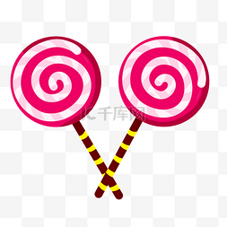 吃甜食卡通图片_彩色圆弧棒棒糖食物元素