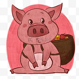 插画狐狸图片_质感个性动物插画小猪