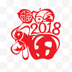 2018新春吉祥图片_剪纸福字体