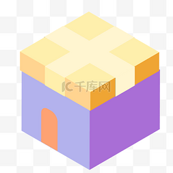 紫色2.5D立体建筑插图