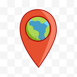 卡通地球地球图片_彩色圆弧扁平化坐标元素