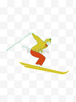 人物男孩人简约休闲运动滑健身雪