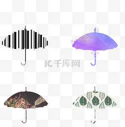 创意二二维码图片_图形创意多风格纹理伞