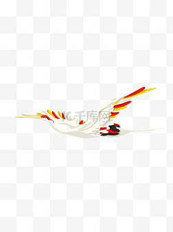 一只飞翔的仙鹤卡通元素