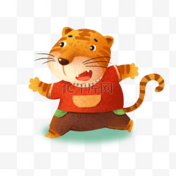 小清新动物图案图片_可爱卡通小动物之小老虎